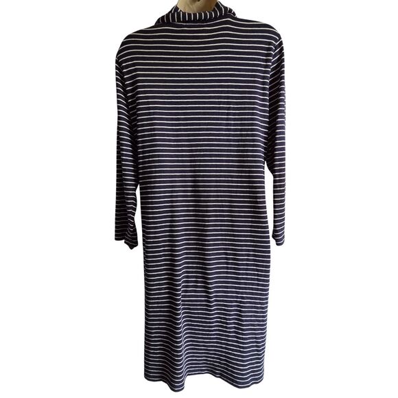 Ralph Lauren LRL Navy White Stripe Knit Shirtdress Large Y2K - Picture 2 of 9
